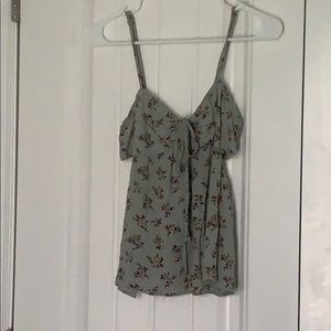 Floral tank top with side cutouts